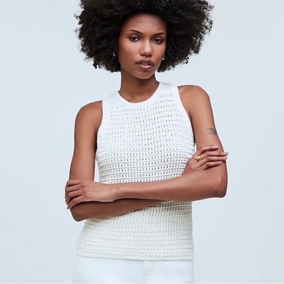 Madewell Crochet lightweight
100% Cotton sweater tank crewneck NWT Small - Picture 5 of 14
